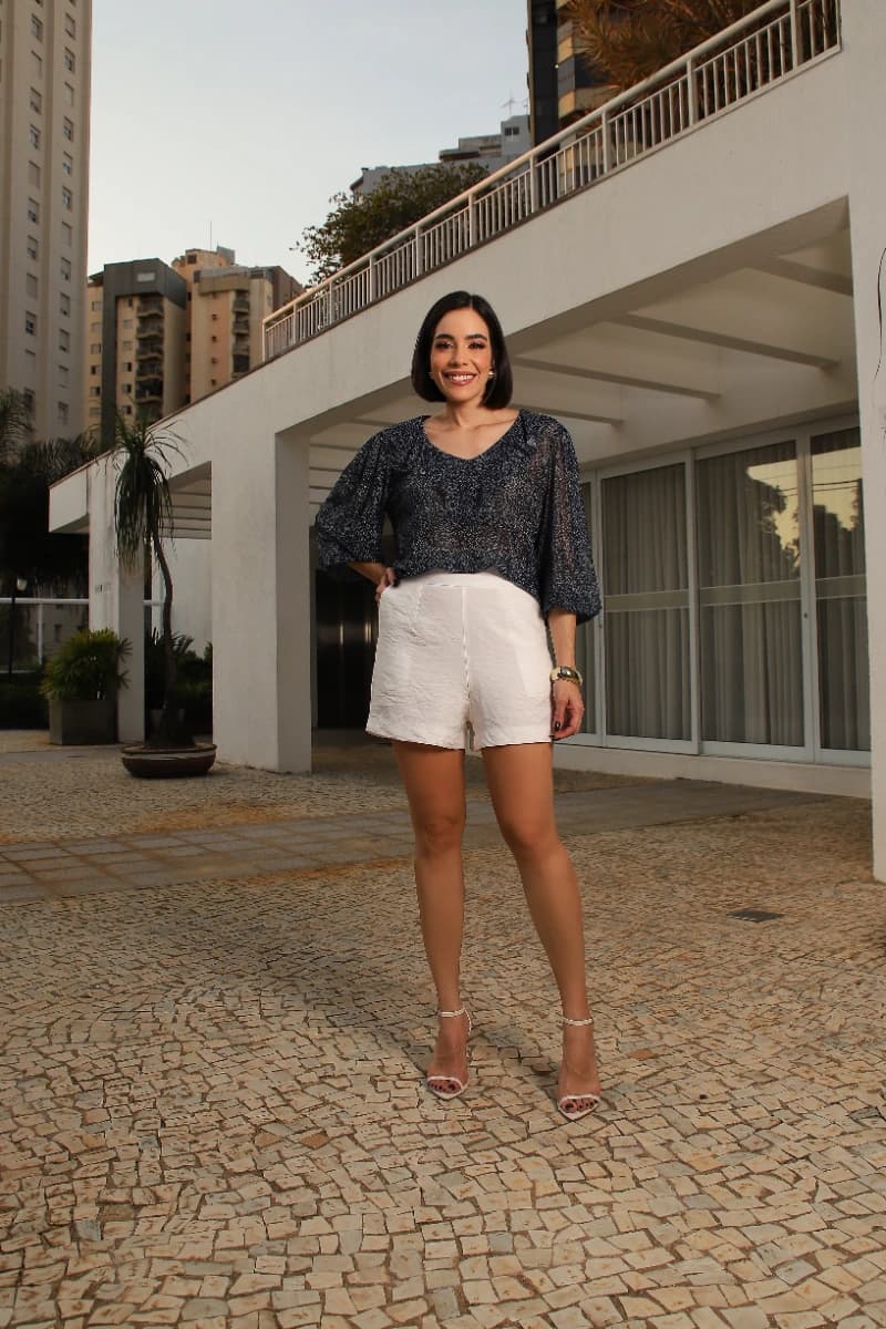 Blusa Babado Tule Poá Flocado 2